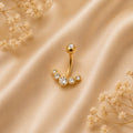 Crystal Crown Bauchnabelpiercing Gold – Edelstahl