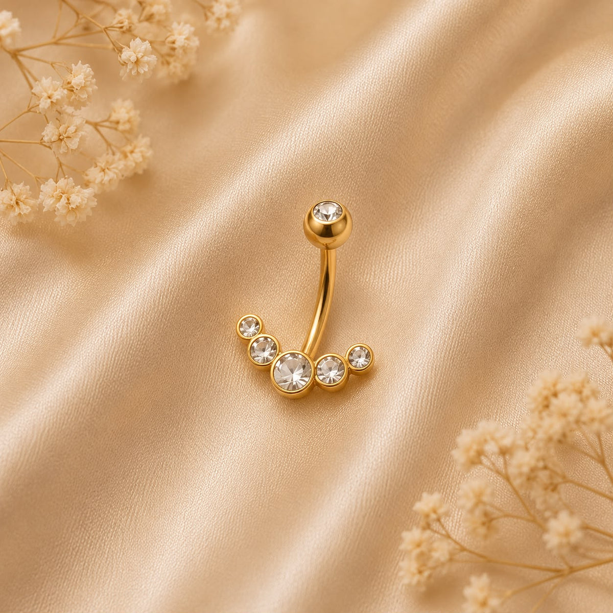 Crystal Crown Bauchnabelpiercing Gold – Edelstahl